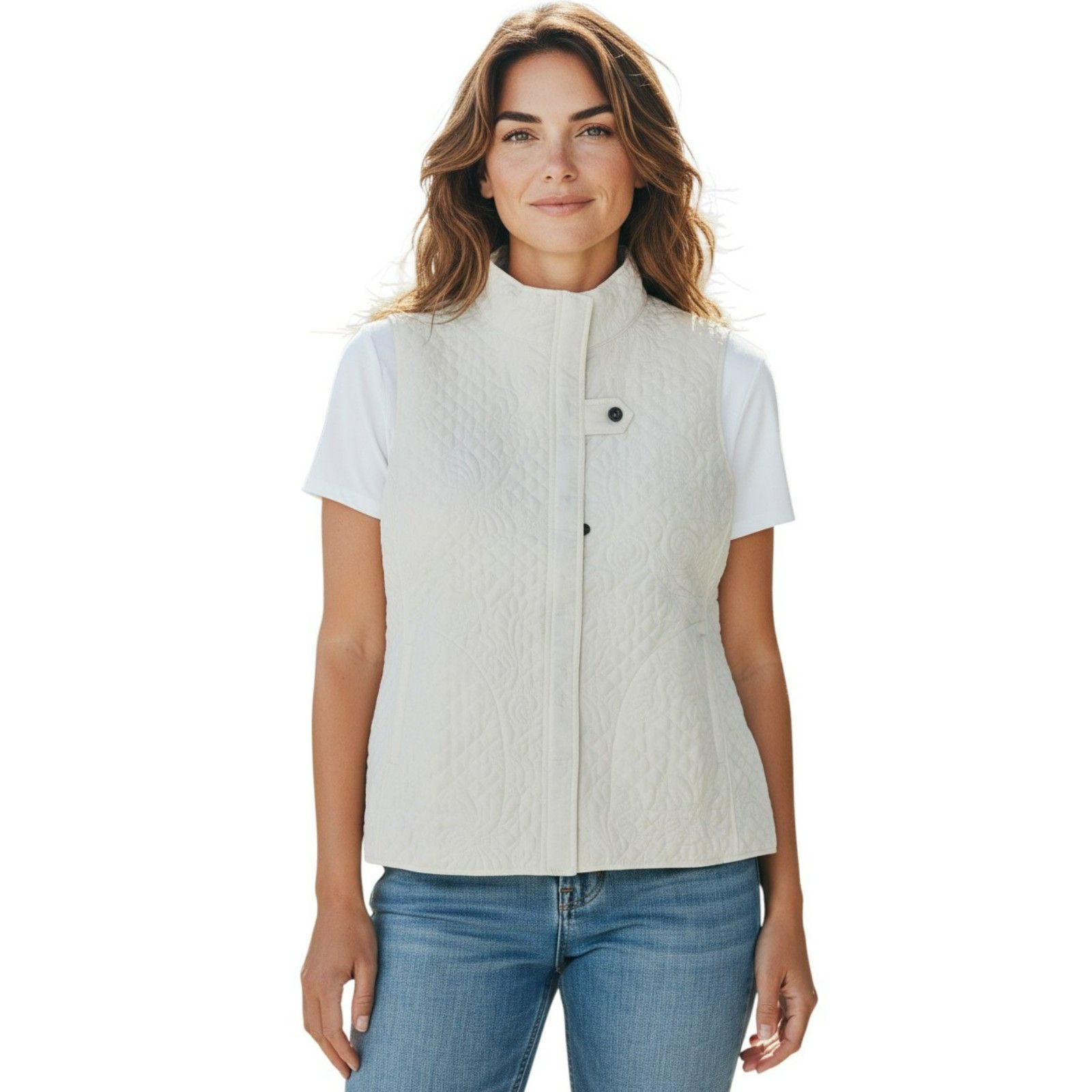 Kiko Vest Womens Size Xl White 100 Silk Vintage Brand New  119